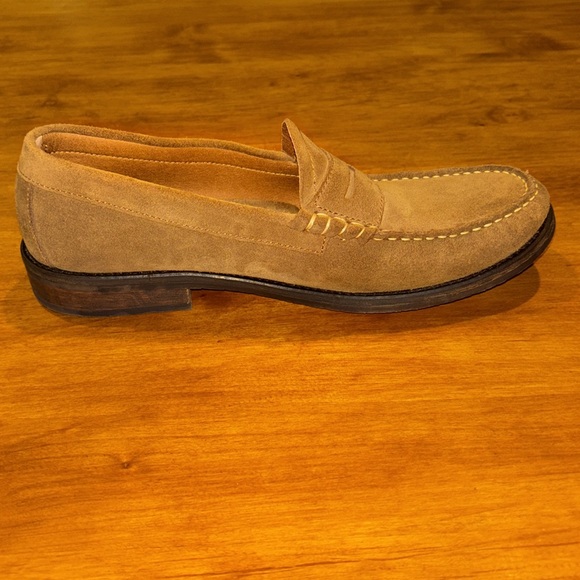 G.H. BASS & CO. TAN SUEDE LOAFERS MEN’S SIZE 11.5 PENNY LOAFER DRIVING SHOES EUC - Picture 10 of 14